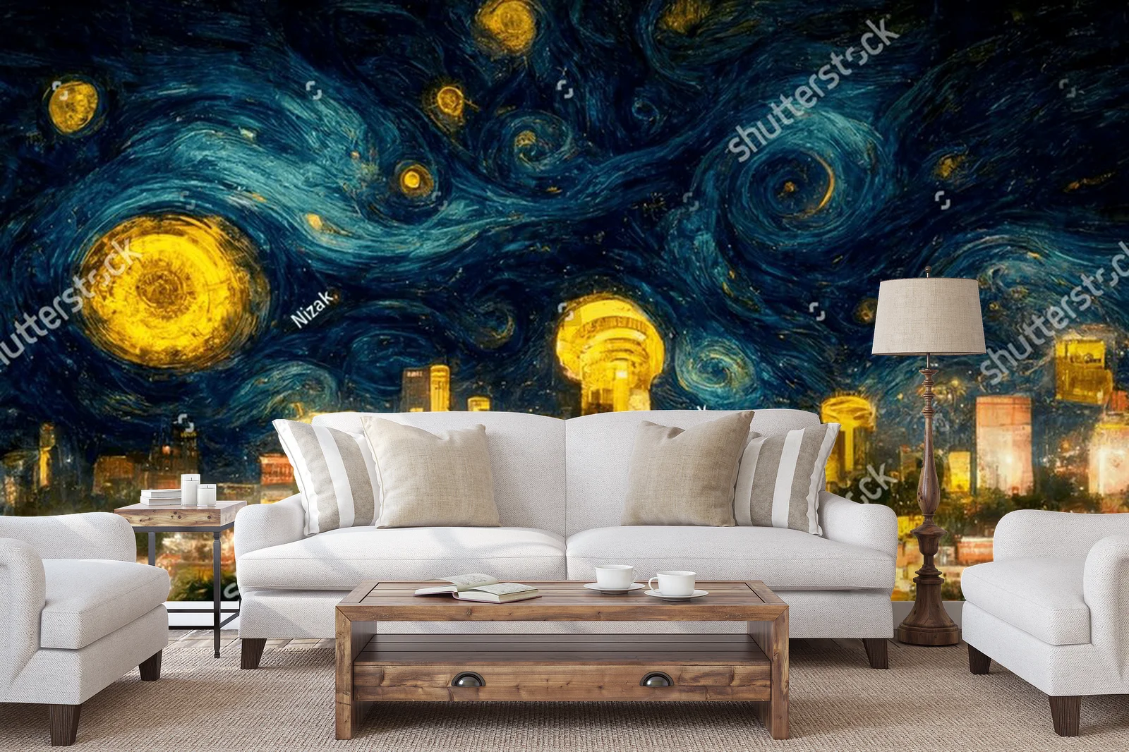Nocne niebo Meksyku w stylu Van Gogha