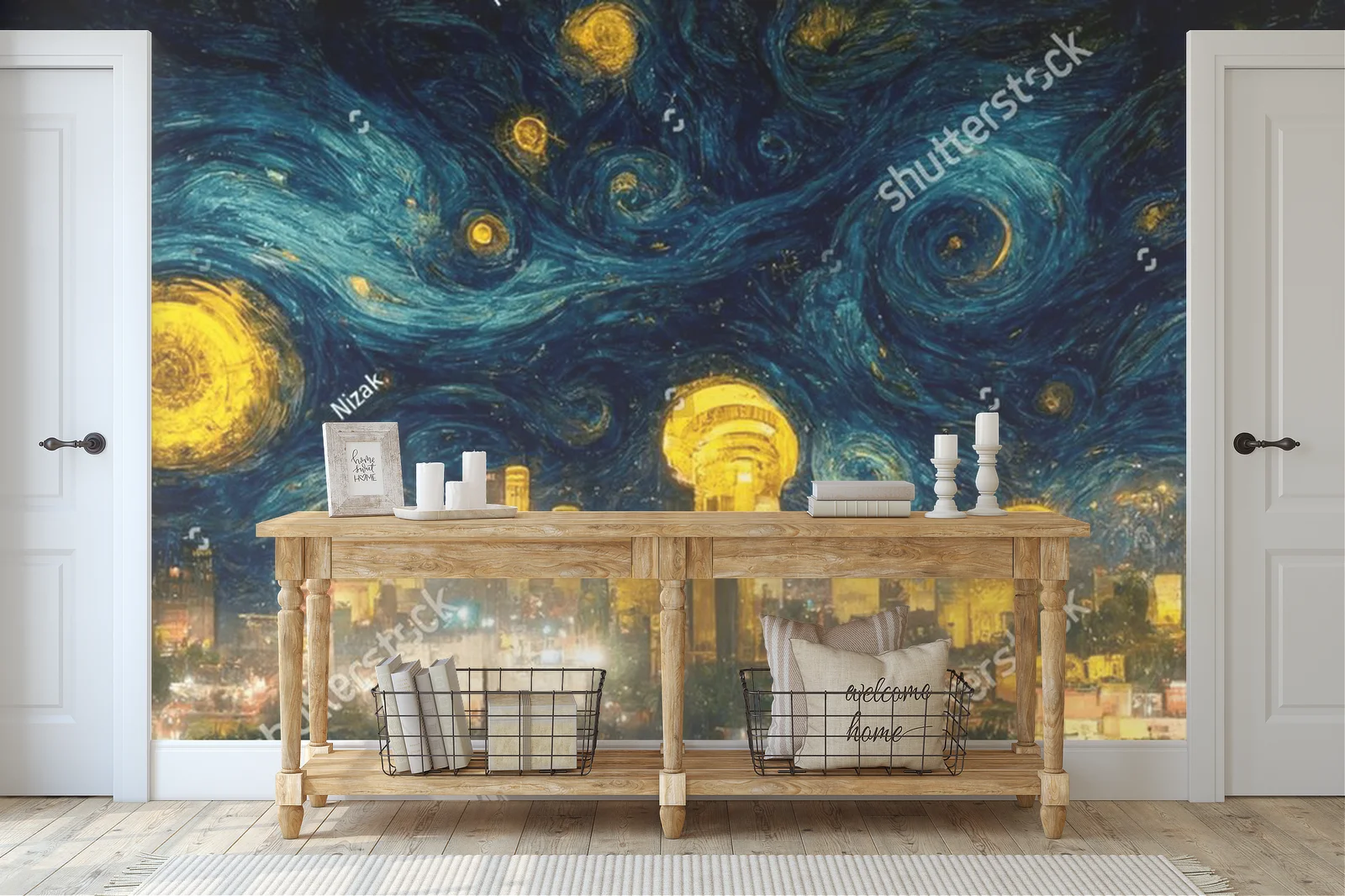 Nocne niebo Meksyku w stylu Van Gogha