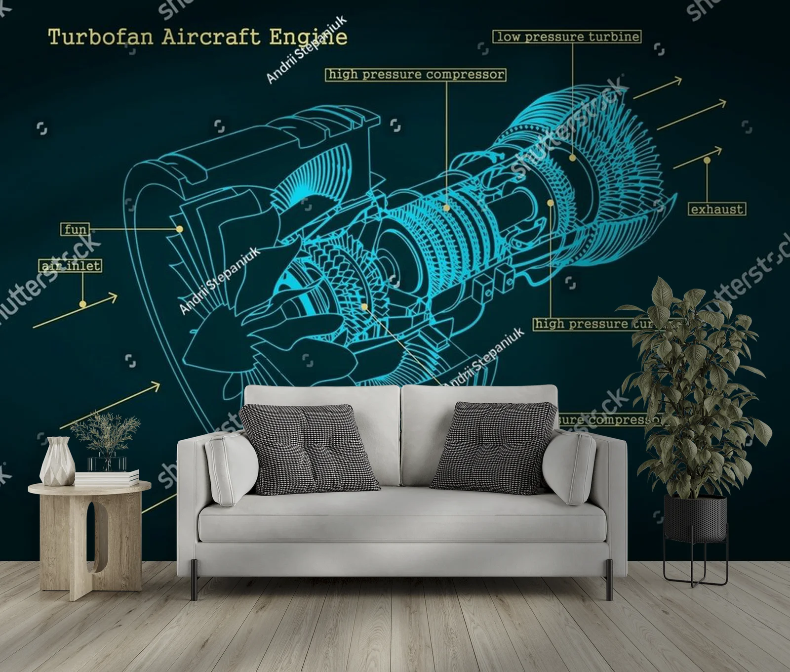 Technologiczny urok turbinowego silnika w głębokich odcieniach