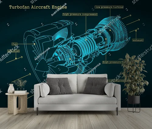 Technologiczny urok turbinowego silnika w głębokich odcieniach