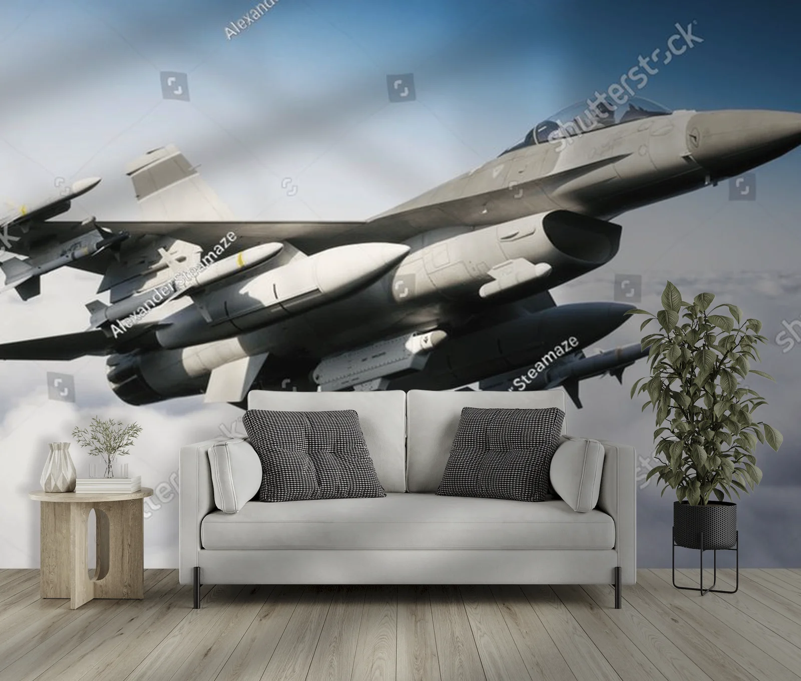 Dynamiczny lot F-16 w otchłani chmur