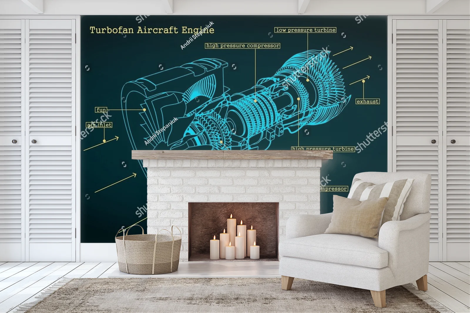 Technologiczny urok turbinowego silnika w głębokich odcieniach
