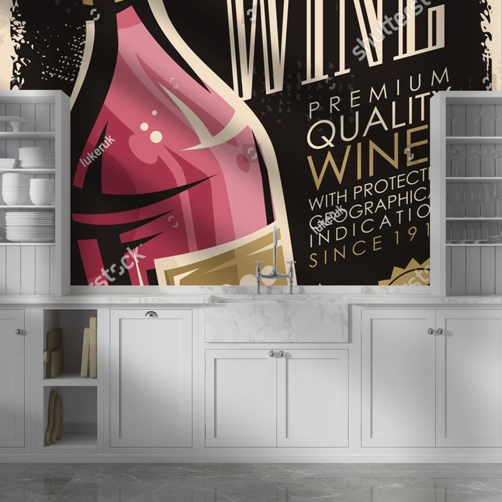 Retro wyjątkowy plakat z winem w klasycznym stylu
