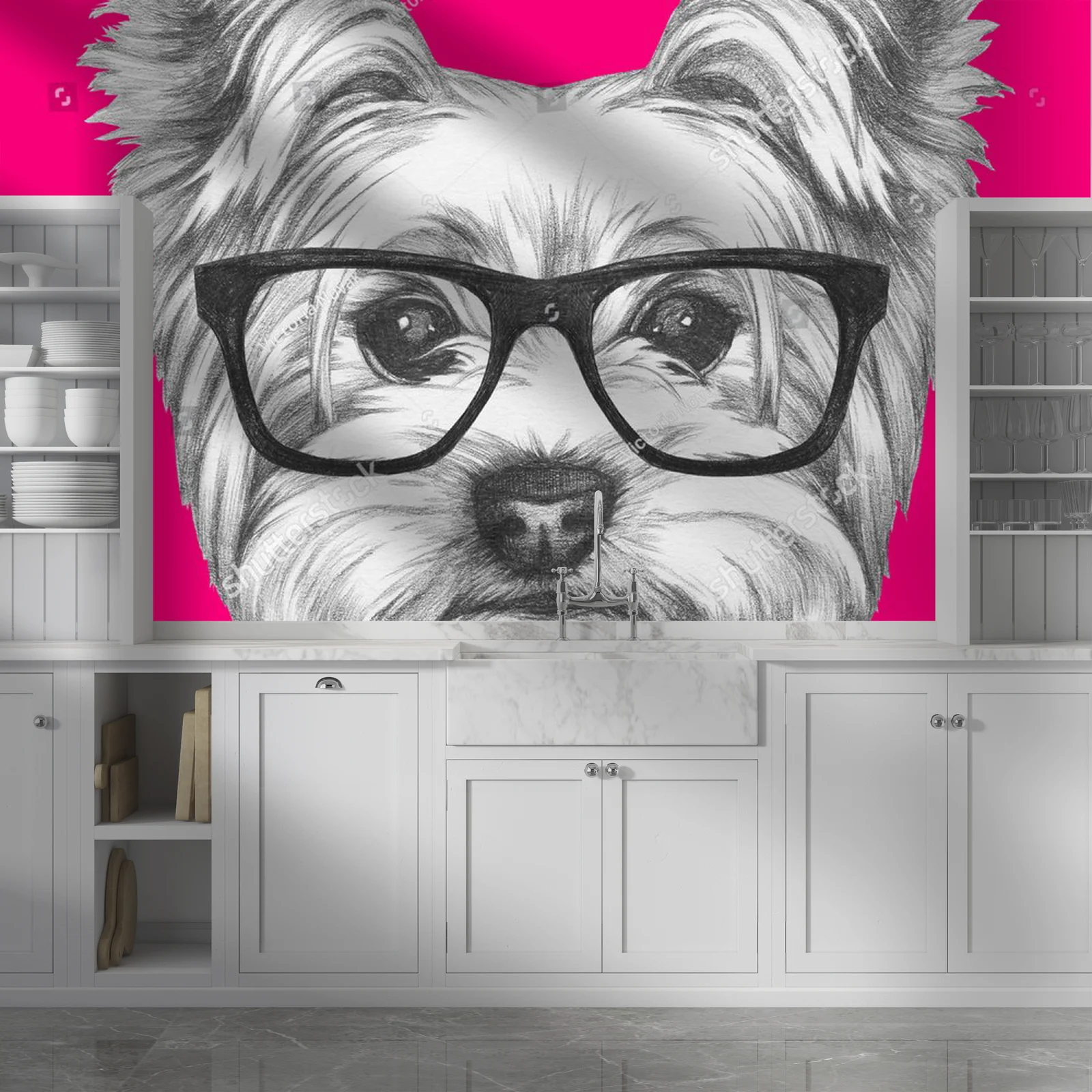 Uroczy Yorkshire Terrier w modnych okularach