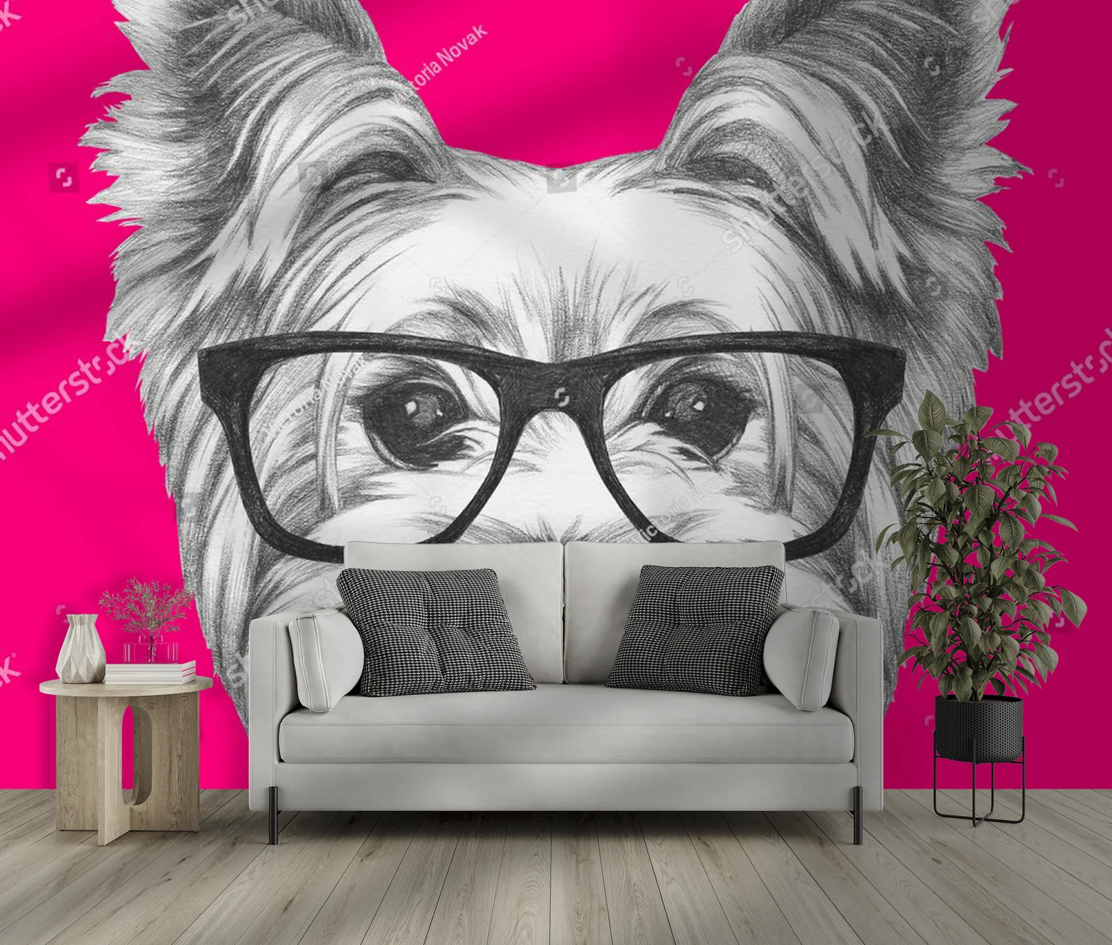 Uroczy Yorkshire Terrier w modnych okularach