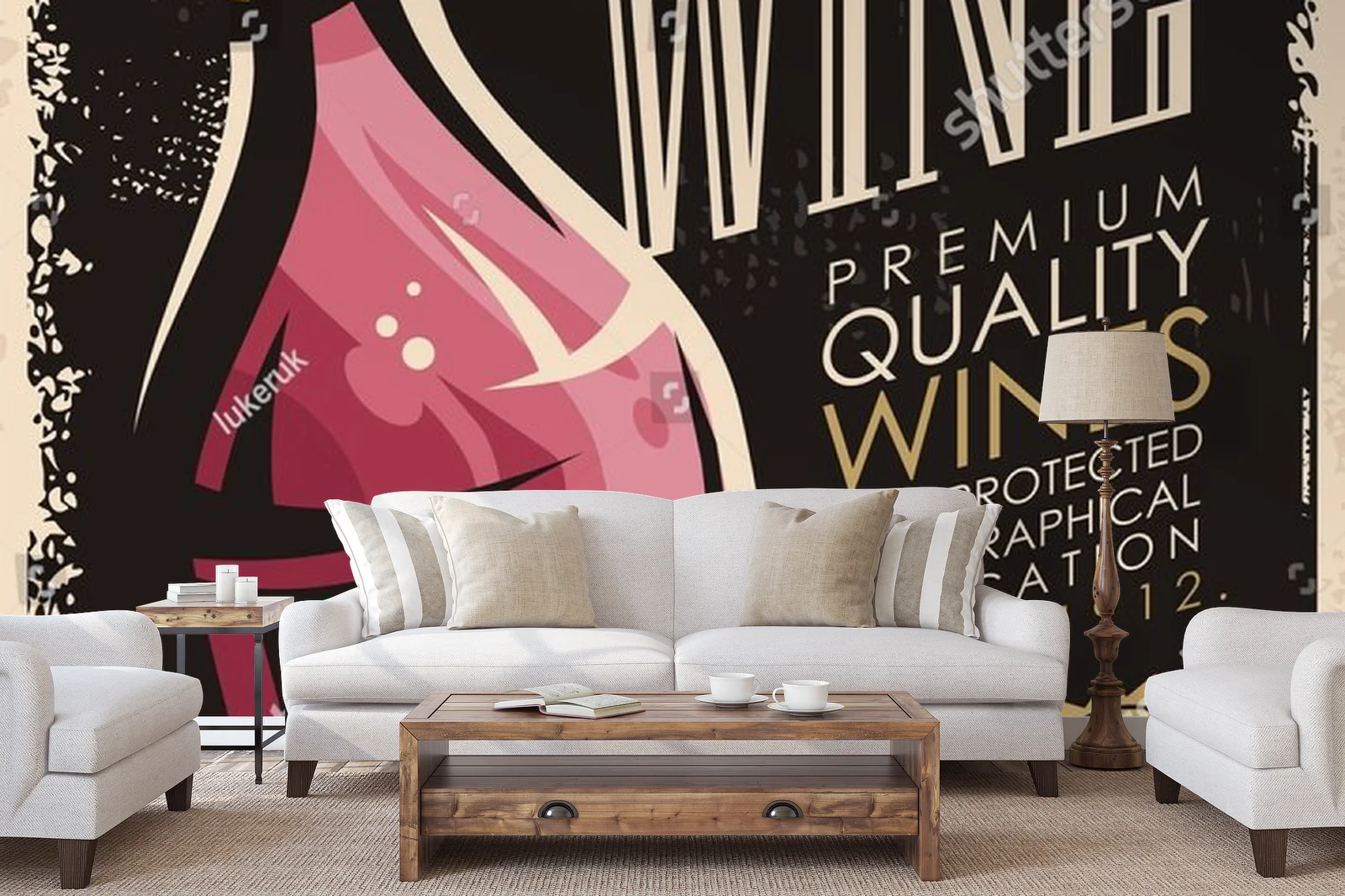 Retro wyjątkowy plakat z winem w klasycznym stylu