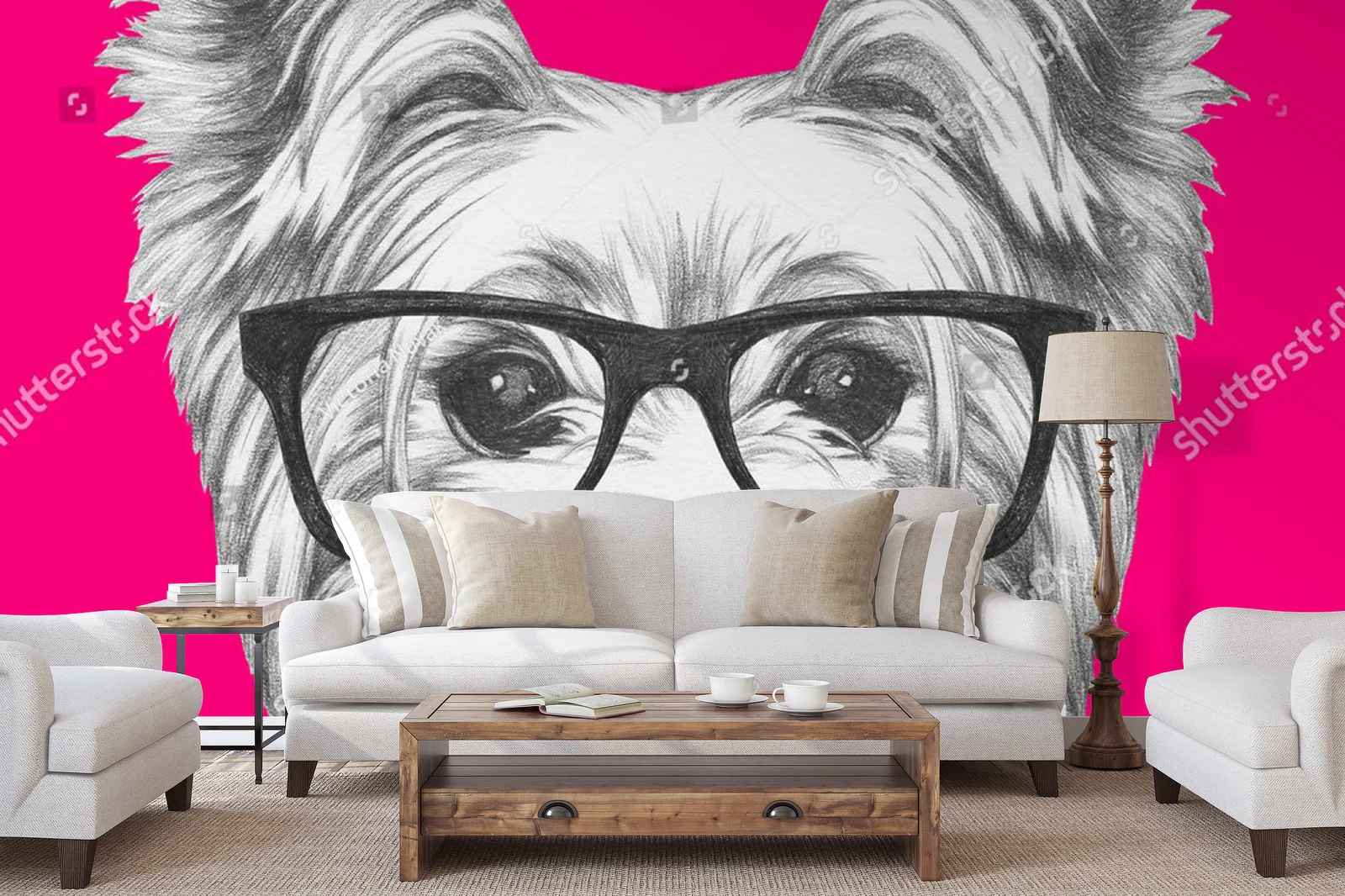 Uroczy Yorkshire Terrier w modnych okularach