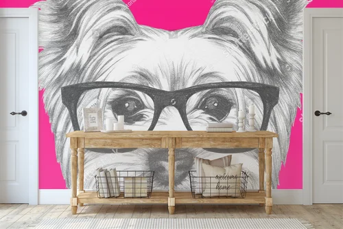 Uroczy Yorkshire Terrier w modnych okularach