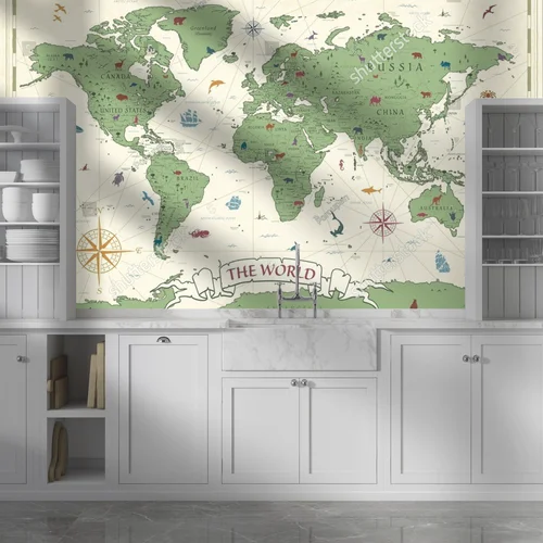 Starożytna mapa świata w stylu retro