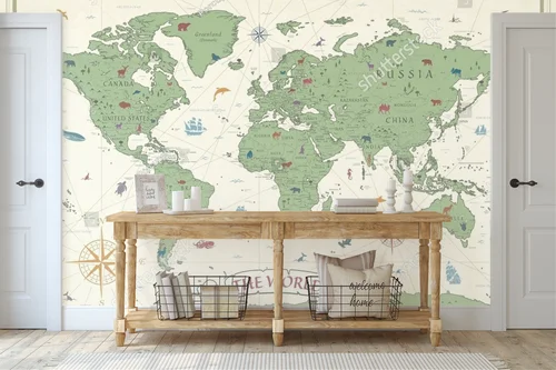 Starożytna mapa świata w stylu retro