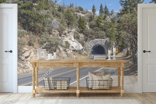 Urokliwe drogi górskie Yosemite w błękitnych tonach