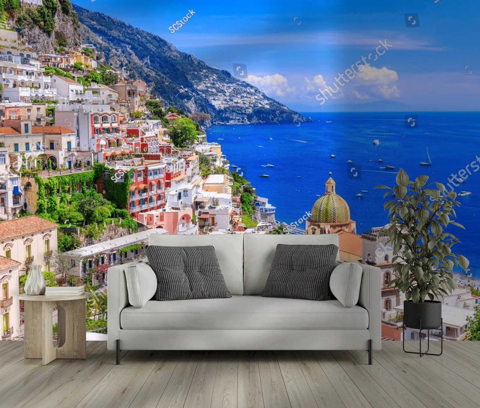 Urokliwy widok na Positano z Amalfi
