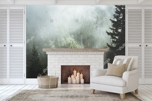 Misty Pine Forest in Ethereal Shades