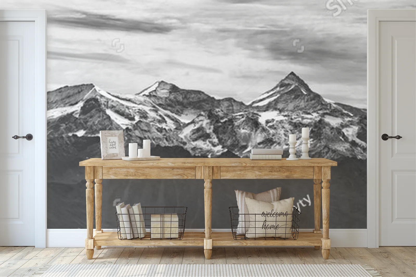 Majestatyczna panorama alpejska w monochromatycznej tonacji