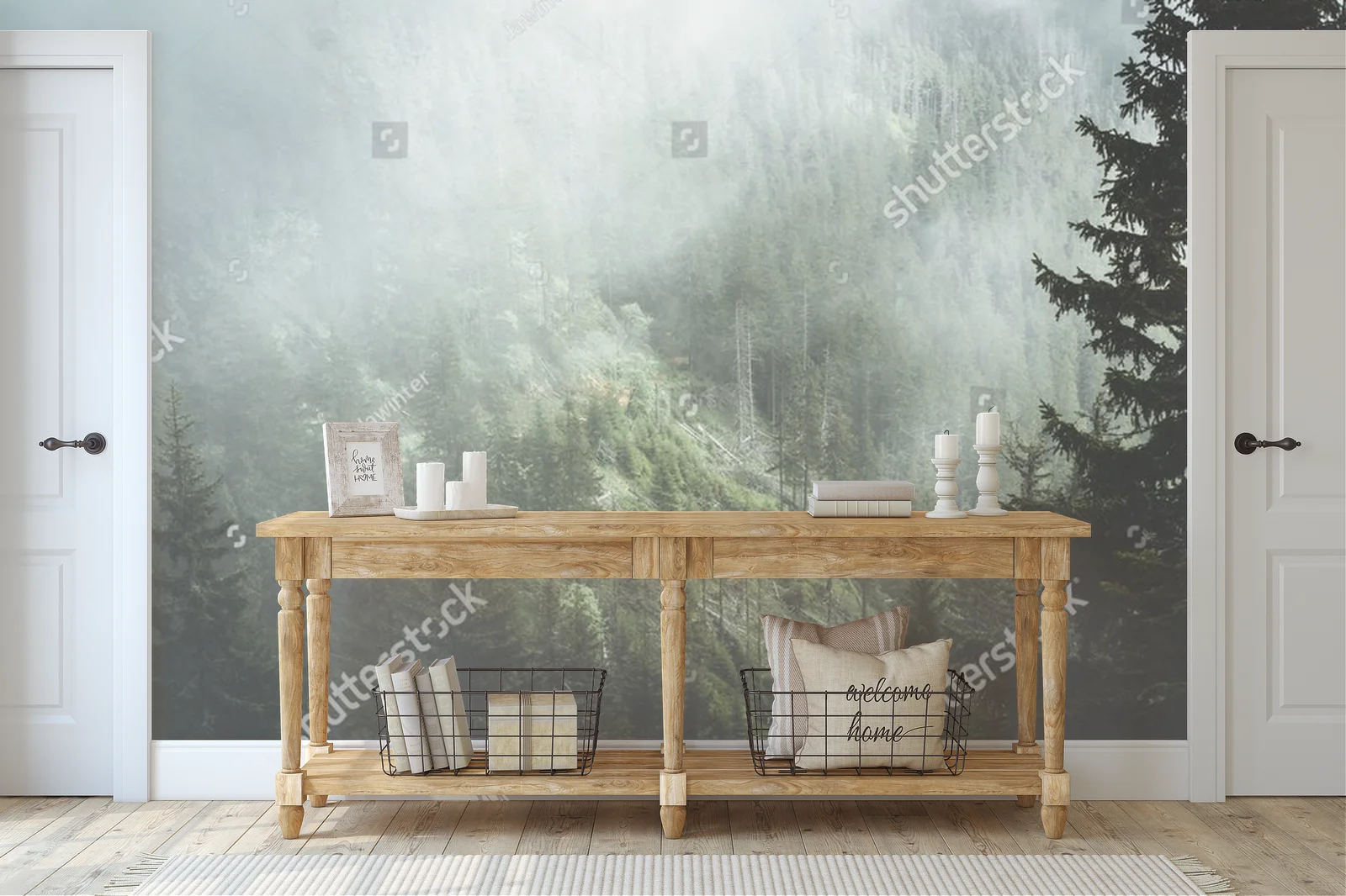 Misty Pine Forest in Ethereal Shades