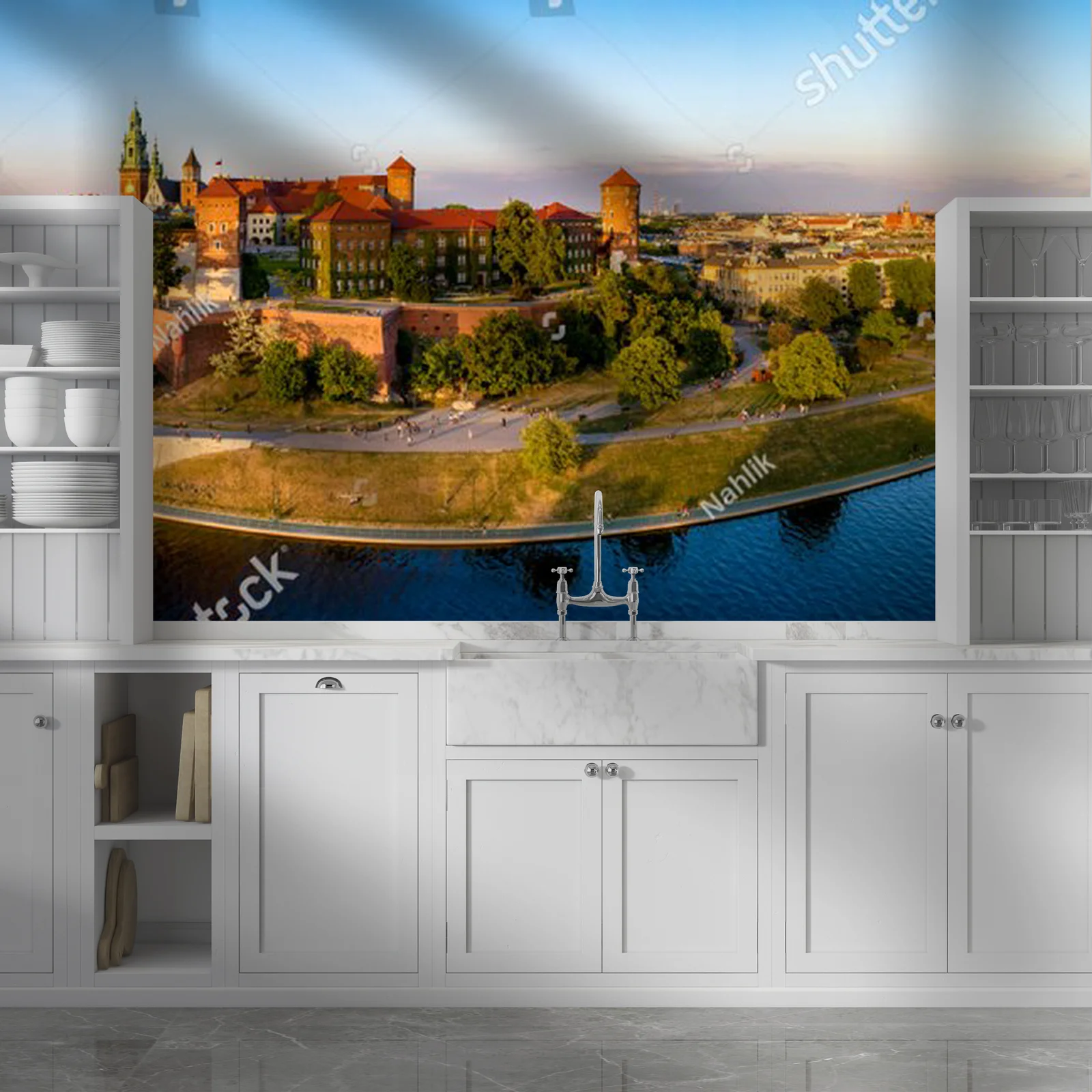 Krakowska panorama w kolorach zachodu słońca