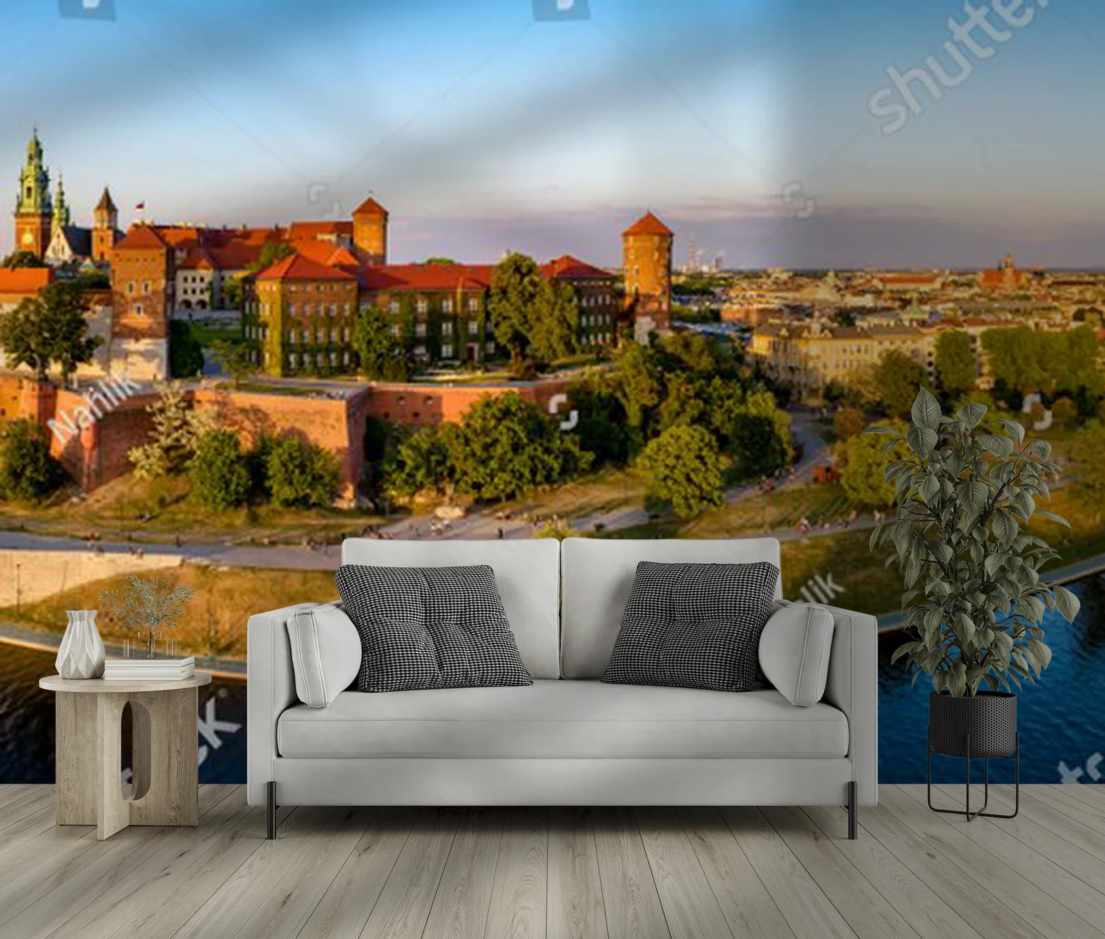 Krakowska panorama w kolorach zachodu słońca