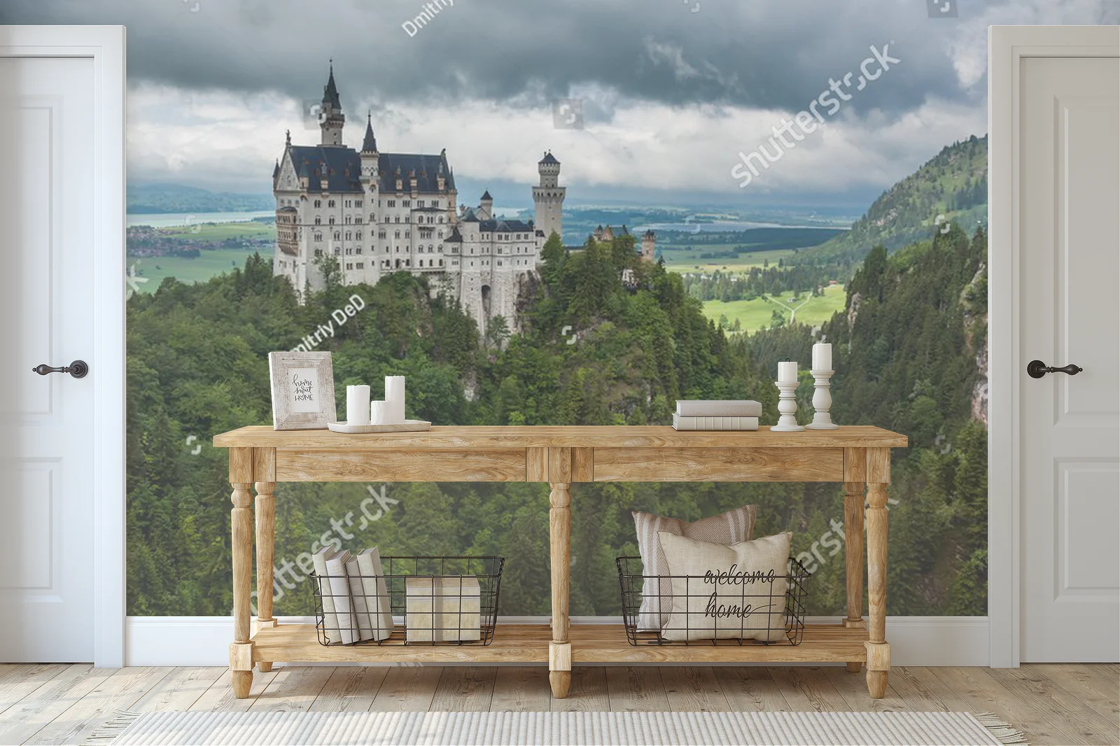 Baśniowy zamek Neuschwanstein w otoczeniu natury