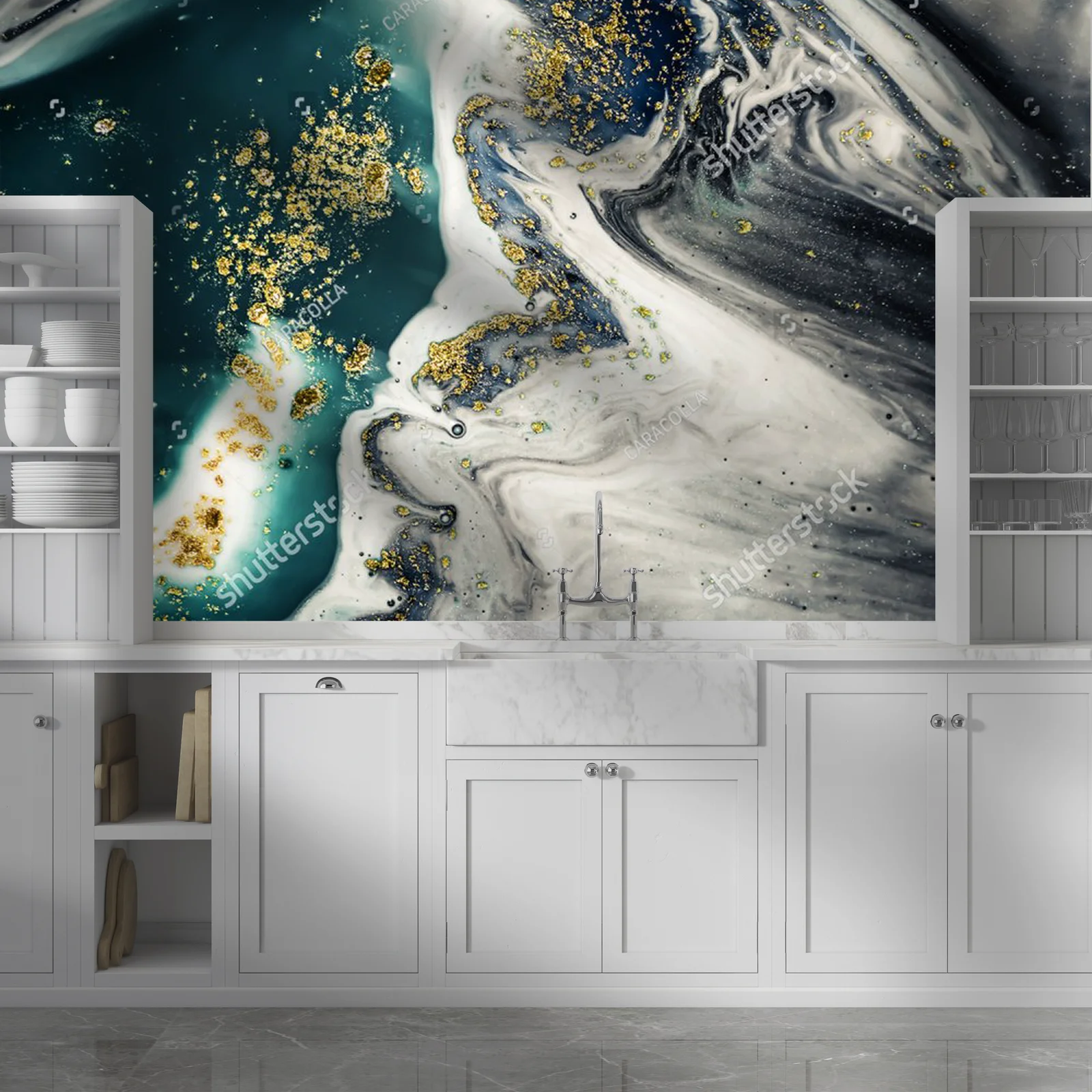 Fantazje oceanu w metalicznych odcieniach