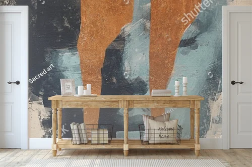 Zmysłowa elegancja kobiety w abstrakcyjnych tonacjach