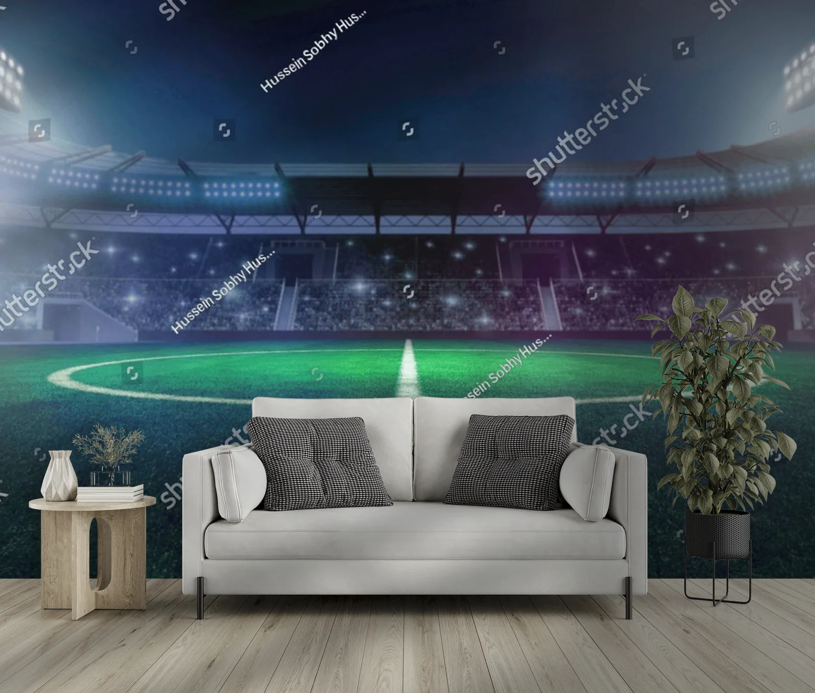 Opustoszały stadion w głębokich barwach sportu