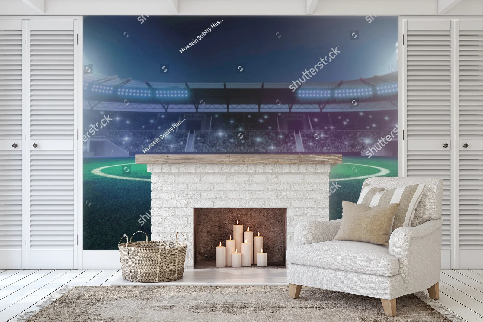 Opustoszały stadion w głębokich barwach sportu