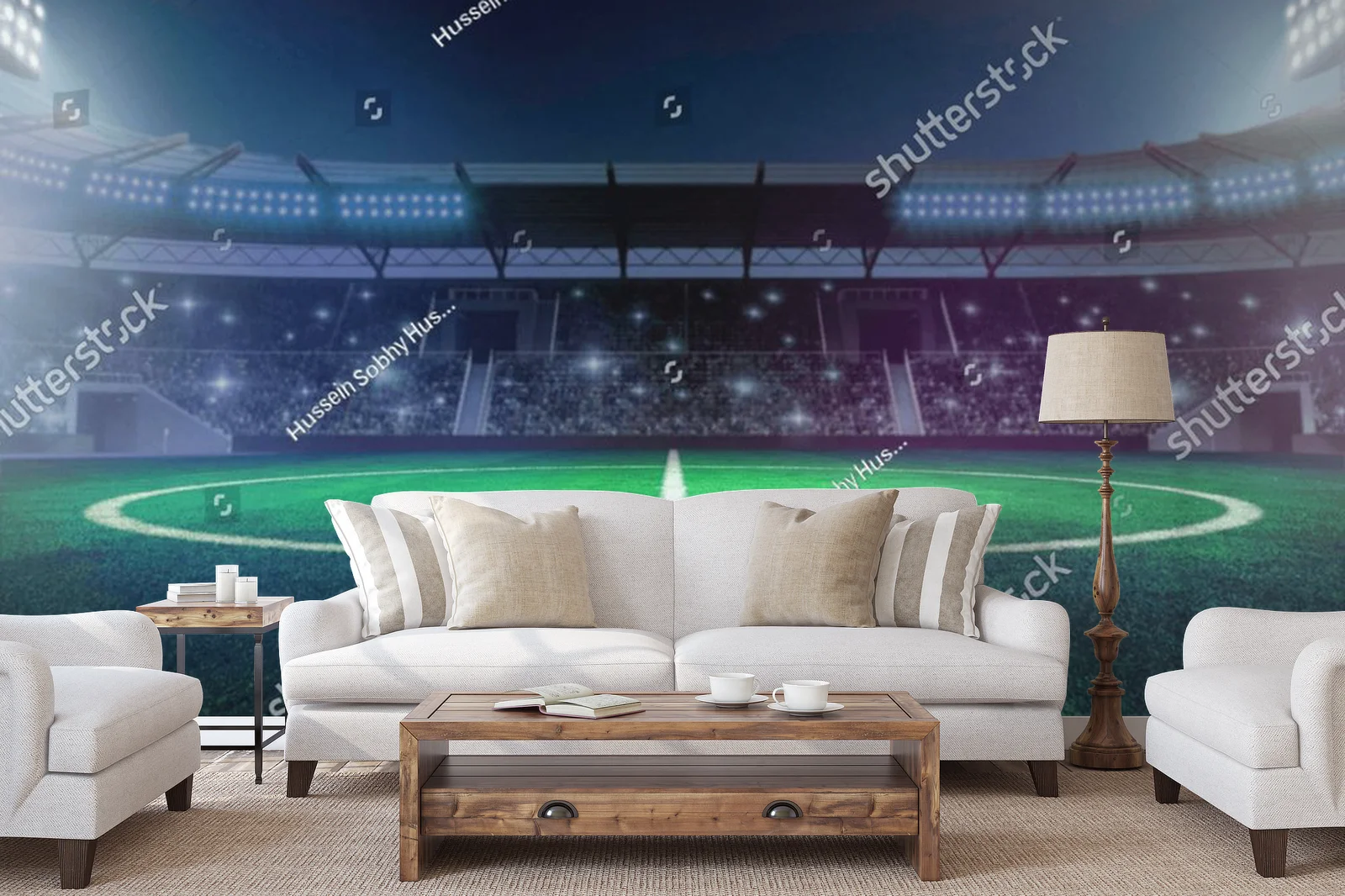 Opustoszały stadion w głębokich barwach sportu