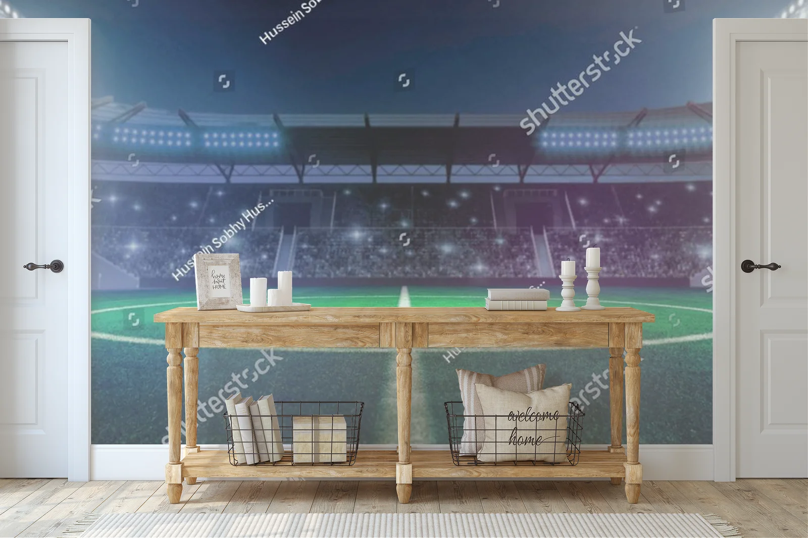 Opustoszały stadion w głębokich barwach sportu