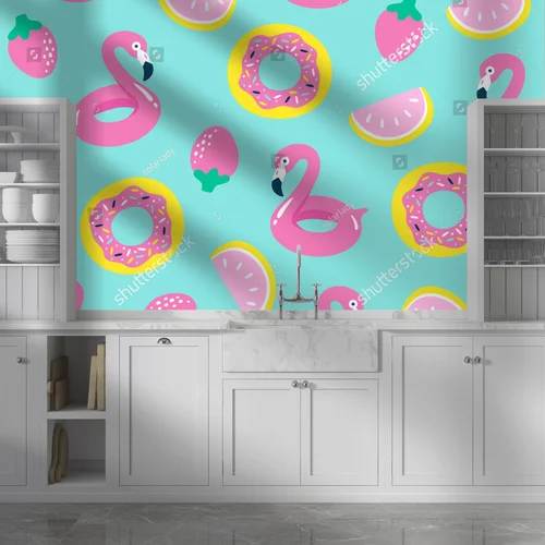 Letnie przygody z flamingami w pastelowych kolorach
