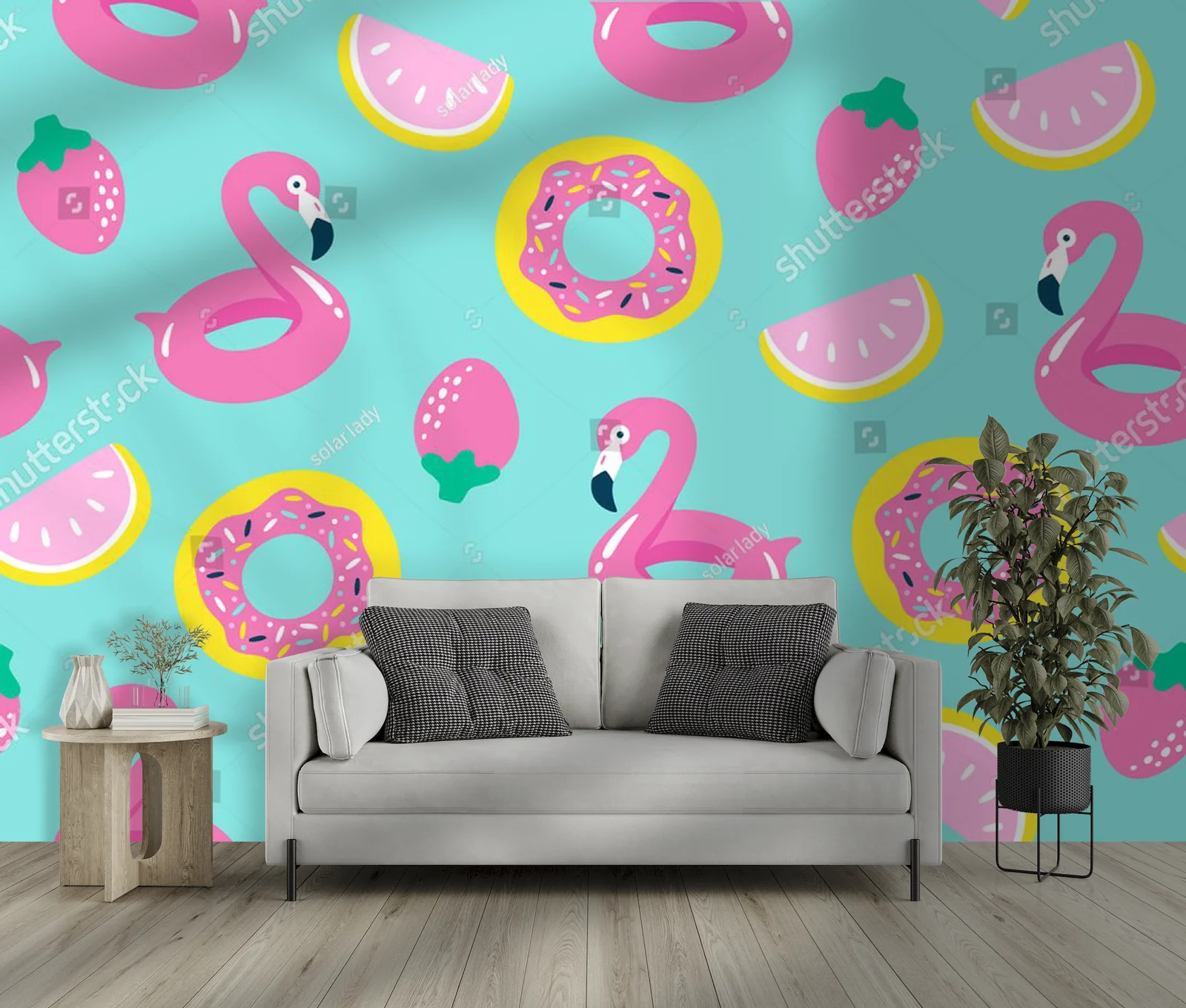 Letnie przygody z flamingami w pastelowych kolorach
