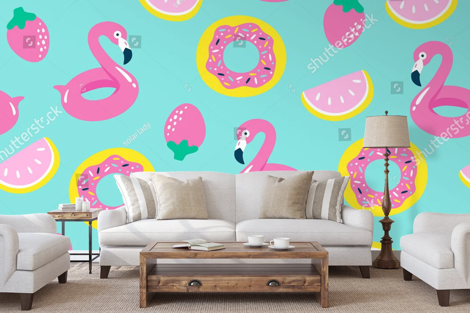 Letnie przygody z flamingami w pastelowych kolorach