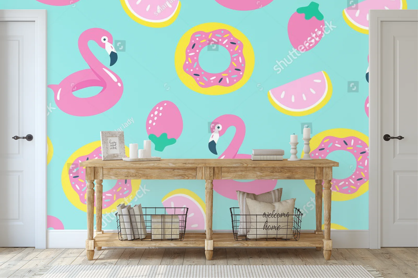 Letnie przygody z flamingami w pastelowych kolorach