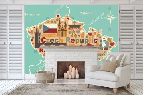 Czeska mapa pełna tradycyjnych symboli