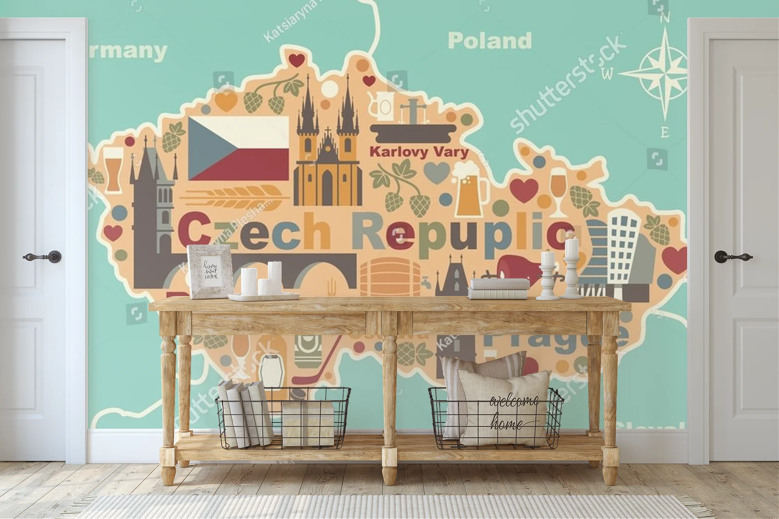 Czeska mapa pełna tradycyjnych symboli