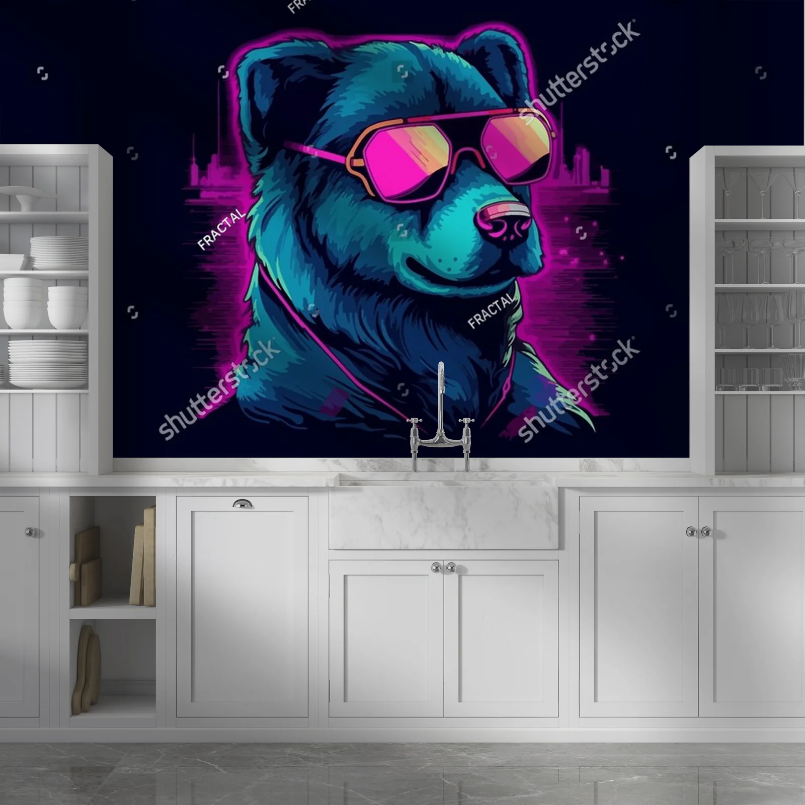 Neonowa harmonia lat 80. w stylu artystycznym