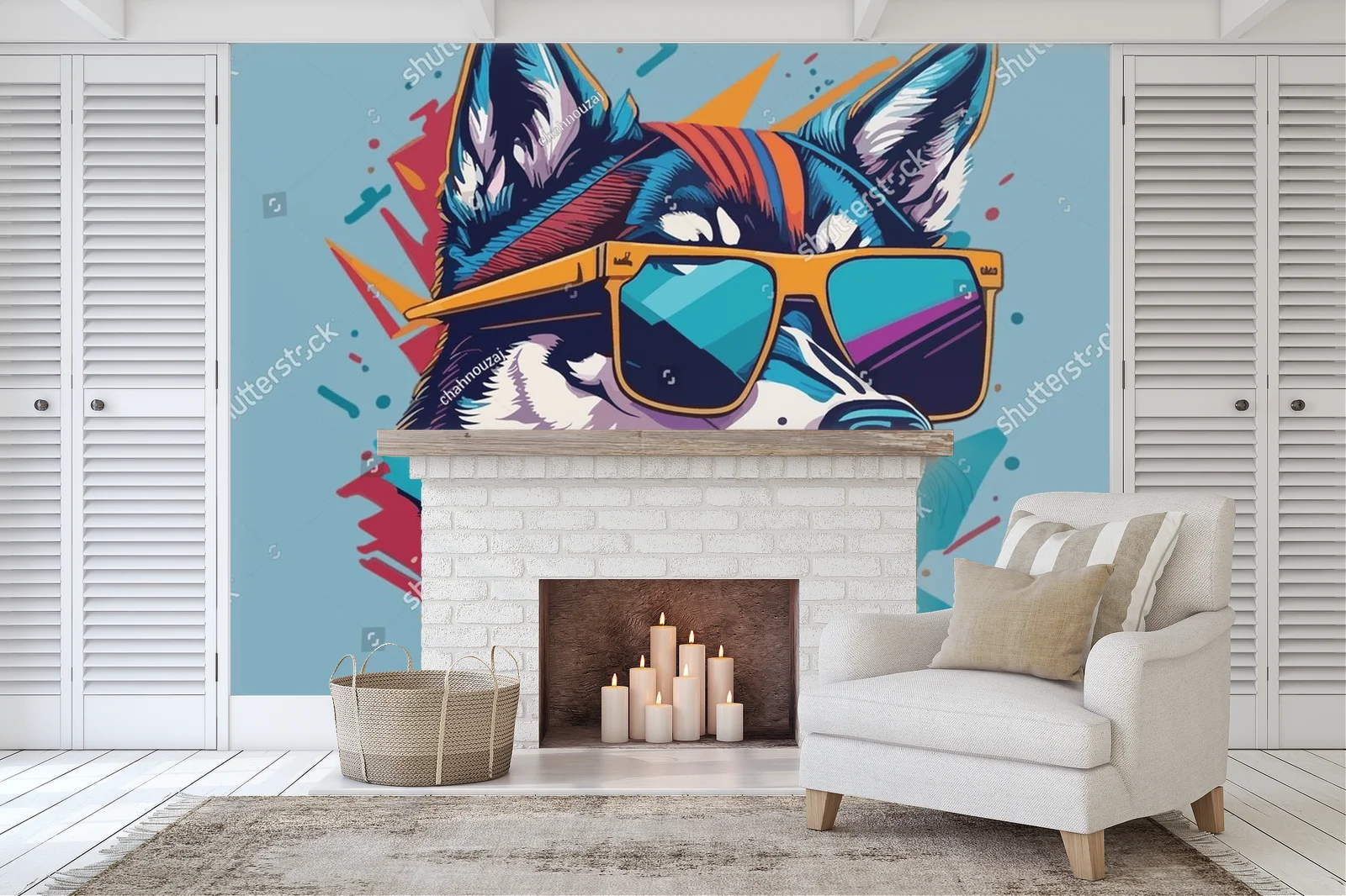 Stylowy husky w odcieniach turkusu