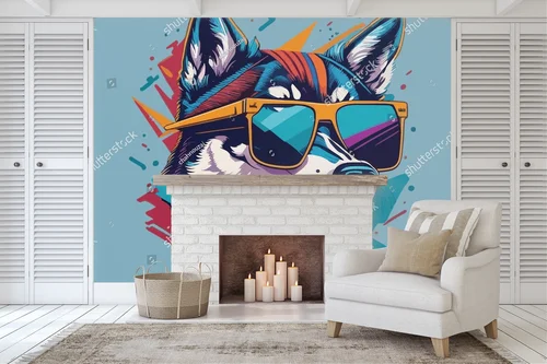 Stylowy husky w odcieniach turkusu