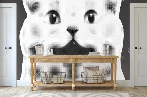 Wesoła kotka w pop-artowej aranżacji