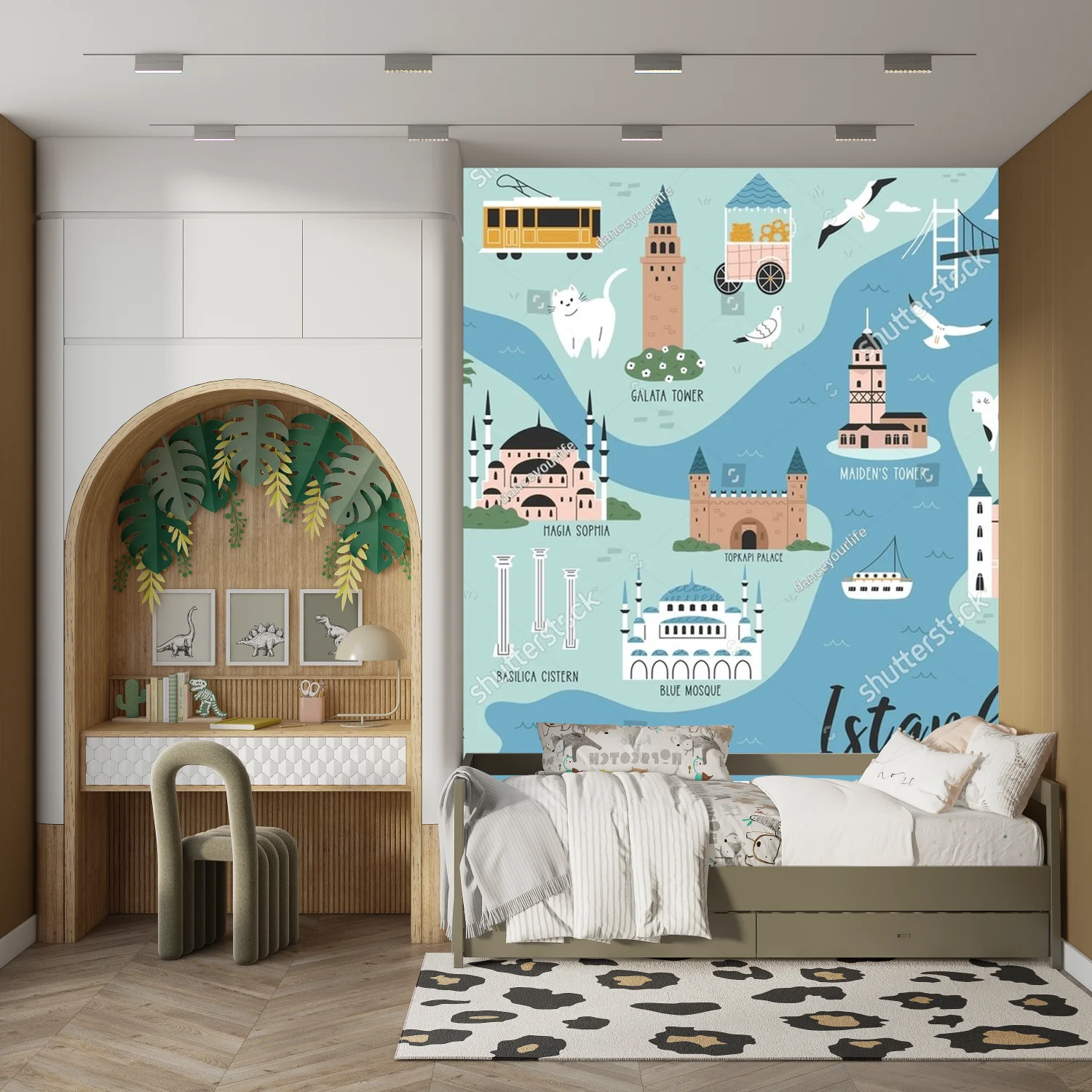 Zachwycająca mapa Istanbul w pastelowych odcieniach