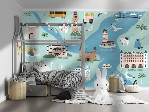 Zachwycająca mapa Istanbul w pastelowych odcieniach