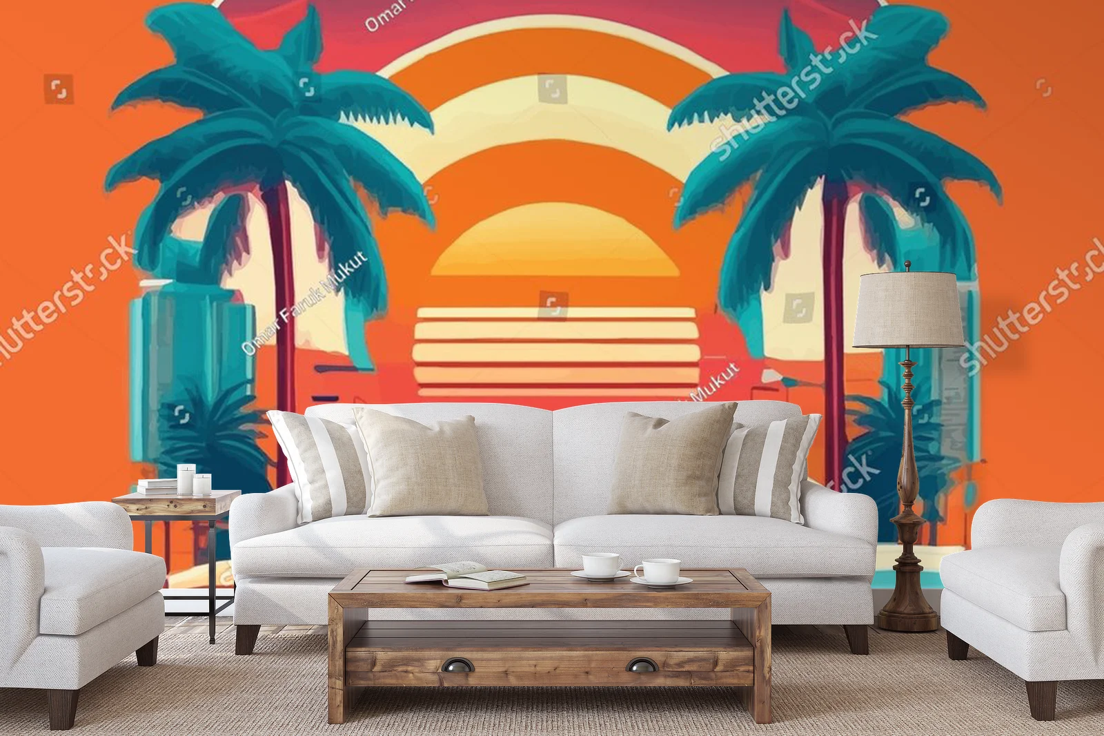 Miłość do klasyki: retro samochód na tle Miami