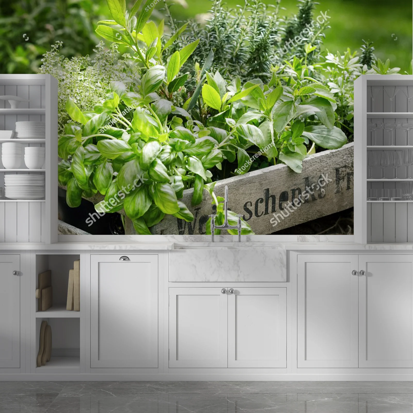 Zielona harmonia: Potted Herbs w rustykalnym stylu