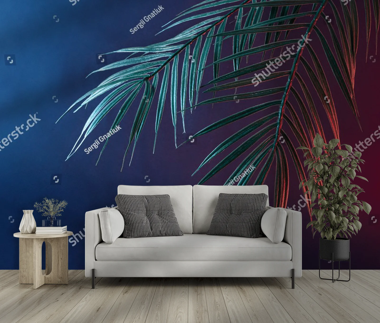 Neonowe palmy w vintage'owej atmosferze