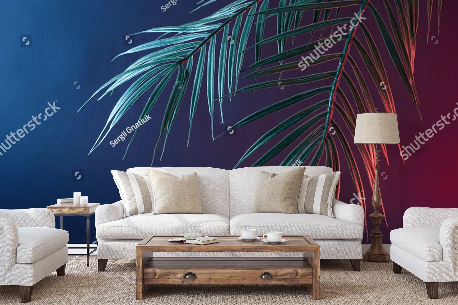 Neonowe palmy w vintage'owej atmosferze