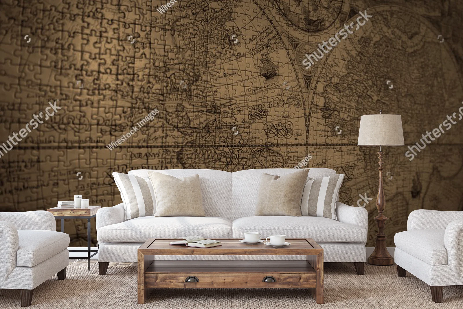 Zanurzenie w vintage: puzzle mapy świata
