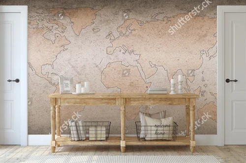 Antyczna mapa świata na starym tle