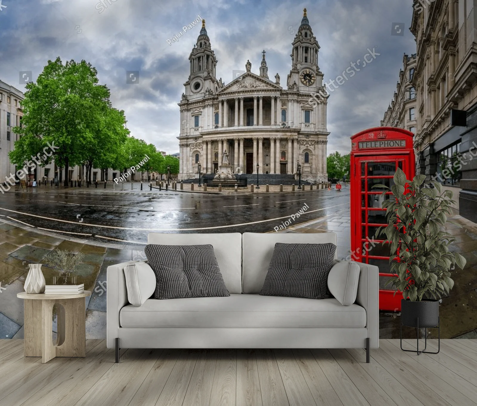 Elegancka panorama Londynu w deszczową scenerię