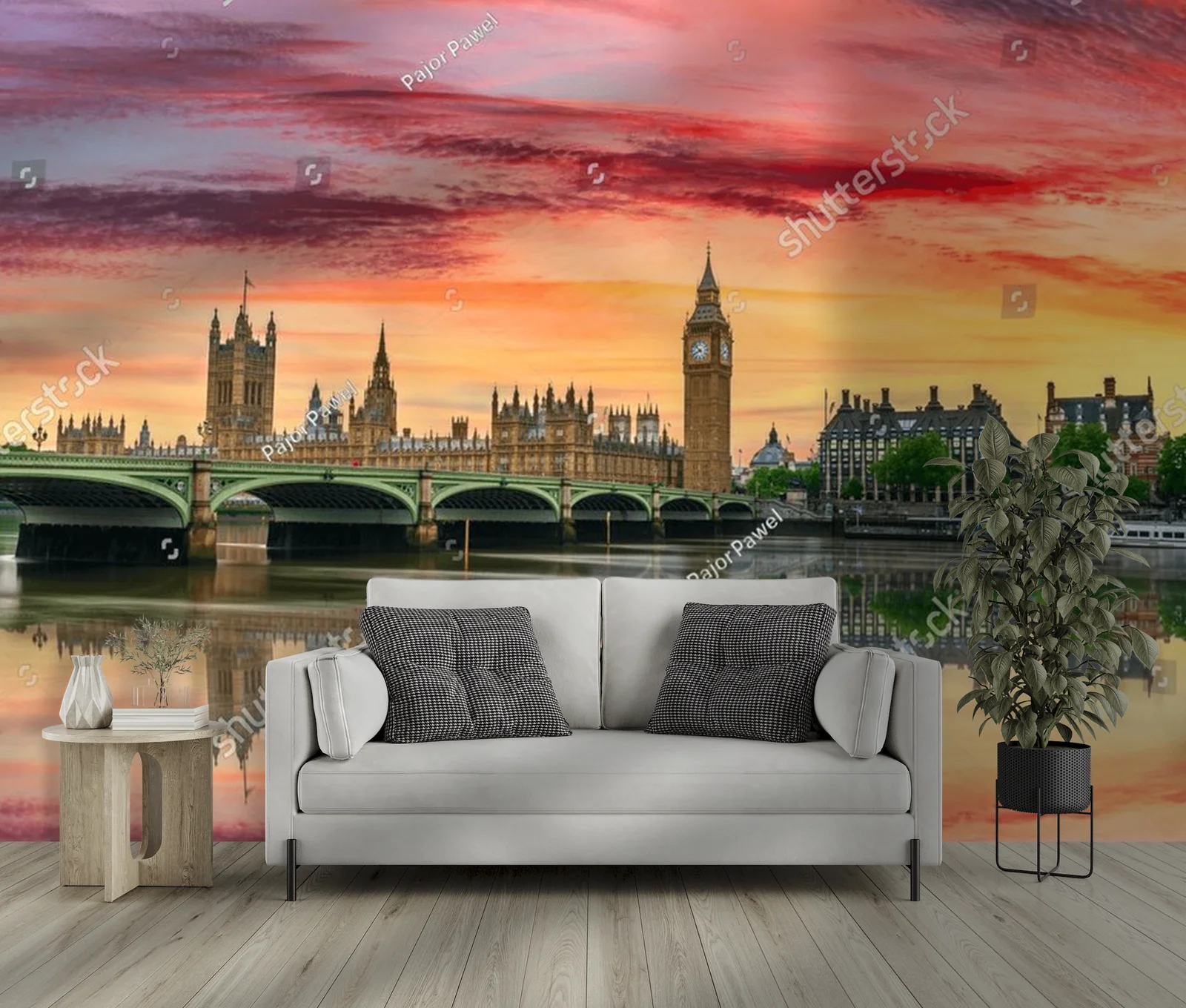 Wschód słońca nad Big Benem i Westminster Bridge