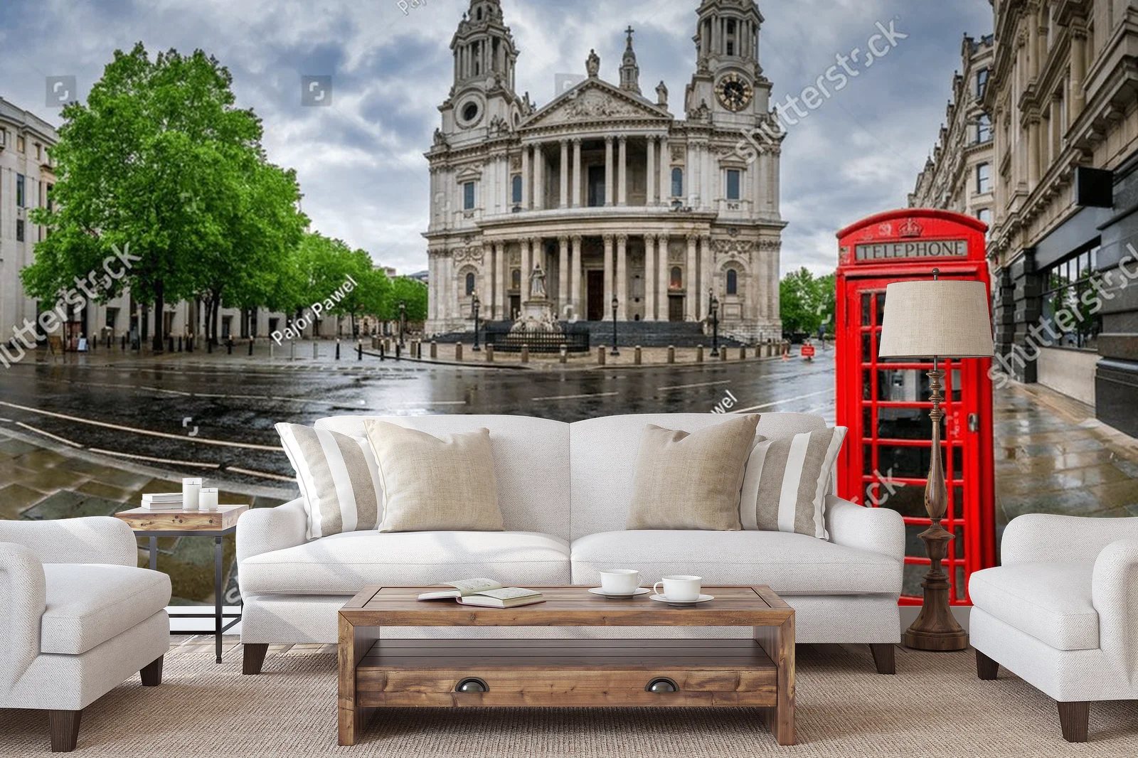 Elegancka panorama Londynu w deszczową scenerię