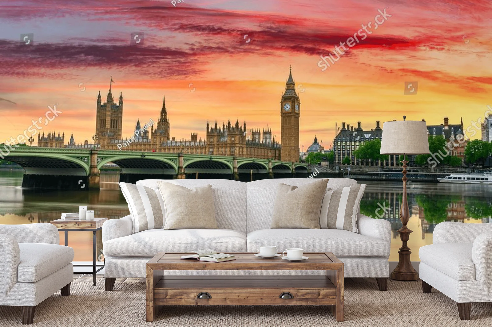 Wschód słońca nad Big Benem i Westminster Bridge